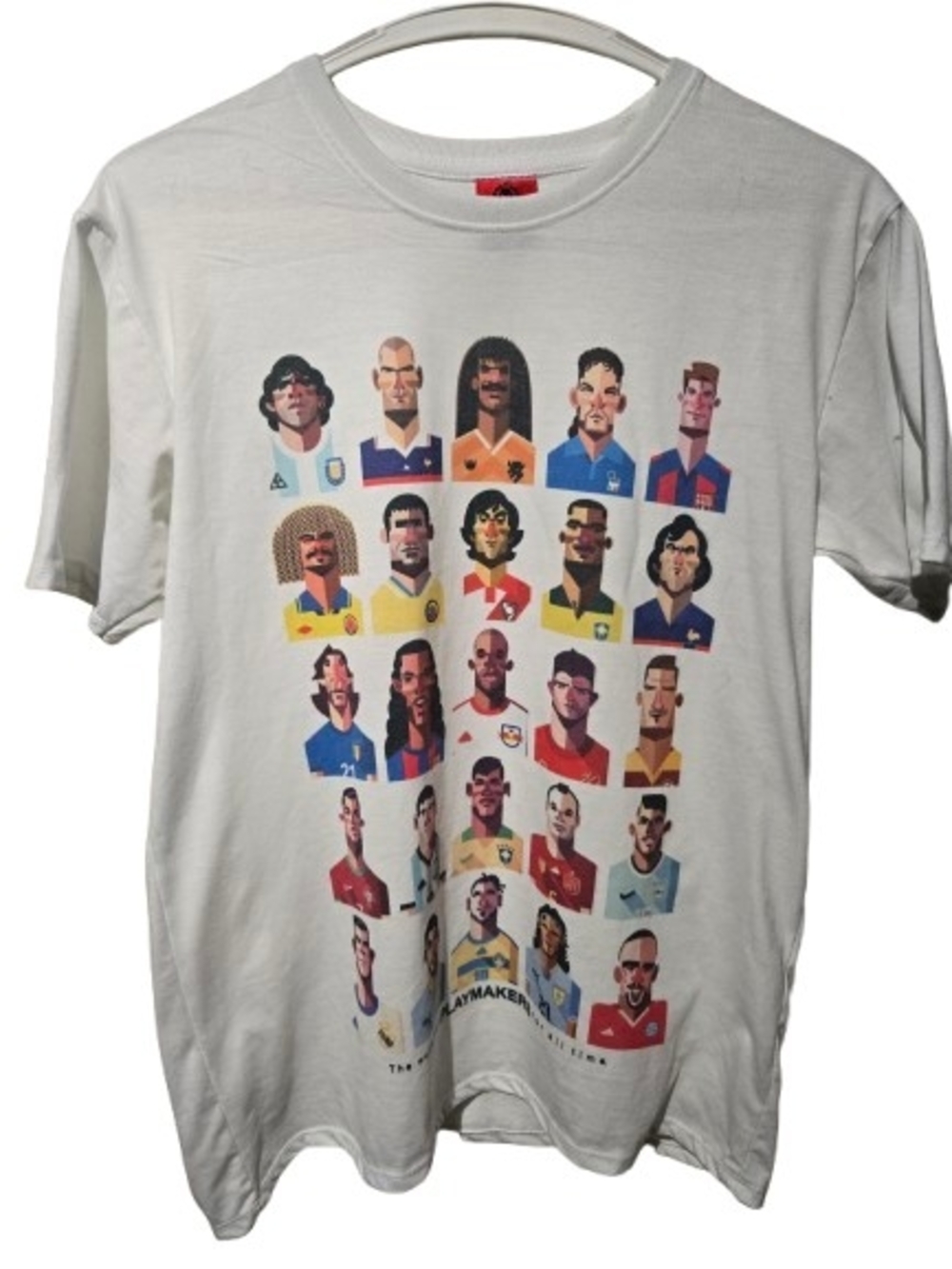Football Legends Graphic T-Shirt Soccer Icons World Cup Vintage Style Size M